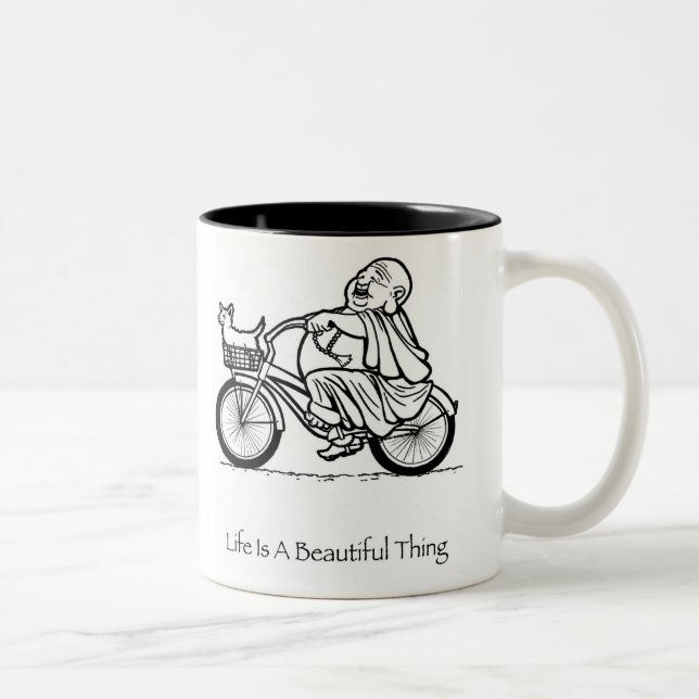 Em Dois Tons A vida é uma caneca de café bonita de Buddha da (Direita)