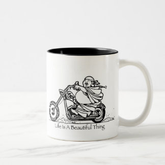 Em Dois Tons A vida é uma caneca de café bonita de Buddha da