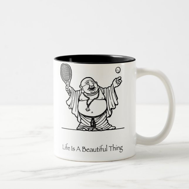 Em Dois Tons A vida é uma caneca de café bonita de Buddha da (Direita)
