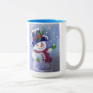 Em Dois Tons Alaskan Snowman - Uma caneca de café de 15 oz com 