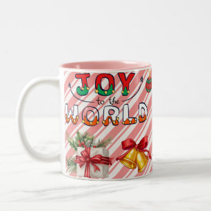 Em Dois Tons alegria para o mundo, caneca de café natalino feli