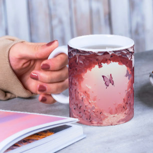 Em Dois Tons Artista na sua mão: A caneca de café da borboleta