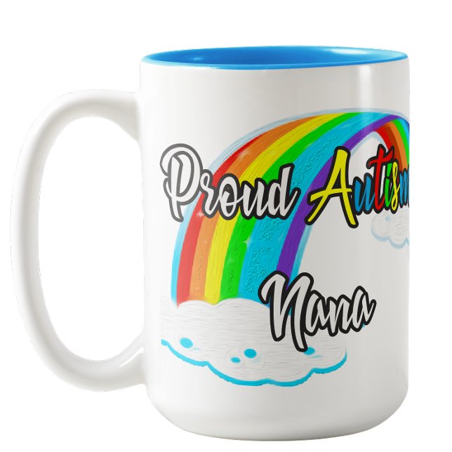 Em Dois Tons Autismo com Amor: Caneca de Café Proud Nana (Autism with Love: Proud Nana Coffee Mug)
