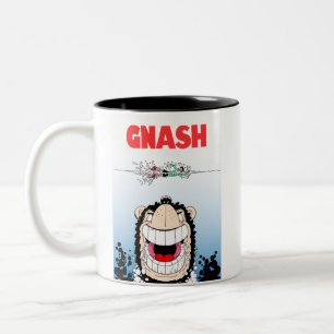 Em Dois Tons Beano Gnasher "Tubarão" paródia ☕️ caneca de café