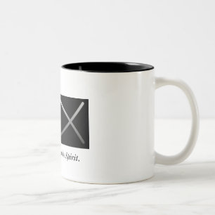 Em Dois Tons Beber na caneca de café do espírito