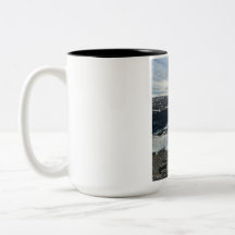 Bela Caneca de Café de Duas Cores com Paisagem da