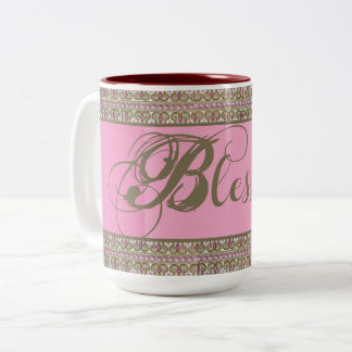 Em Dois Tons Bendito! Caneca de Café Elegante (Rosa)