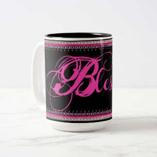 Em Dois Tons Bendito! Caneca de Café (Rosa/Preto)