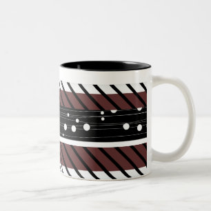 Em Dois Tons Bolinhas, listrada, caneca de café com padrão re