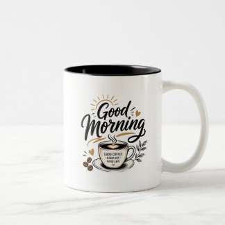 Em Dois Tons Bom Desenho de Caneca de Café da Manhã | Bom Café