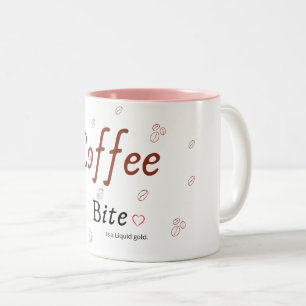 Em Dois Tons Café Bite Liquid Gold, Caneca de café minimalista