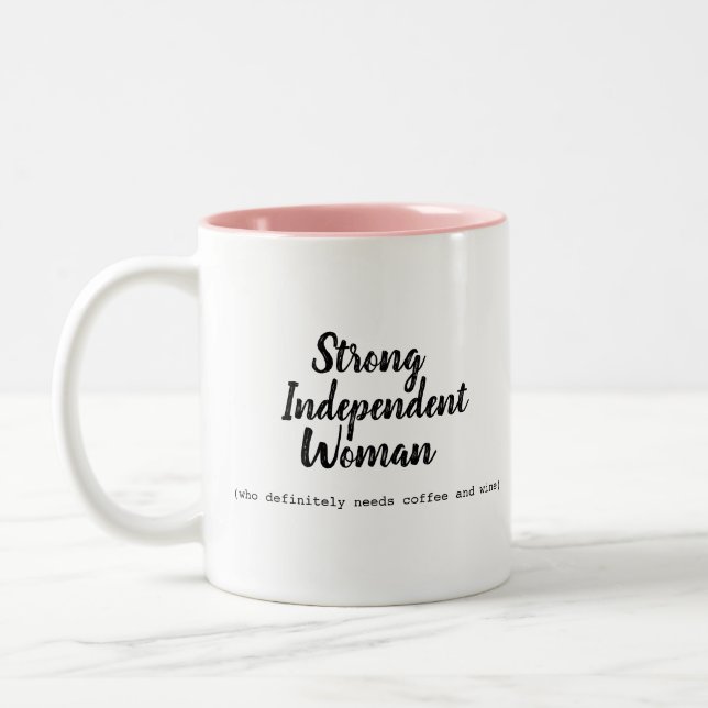Em Dois Tons Café e caneca de vinho fortes independentes (Esquerda)