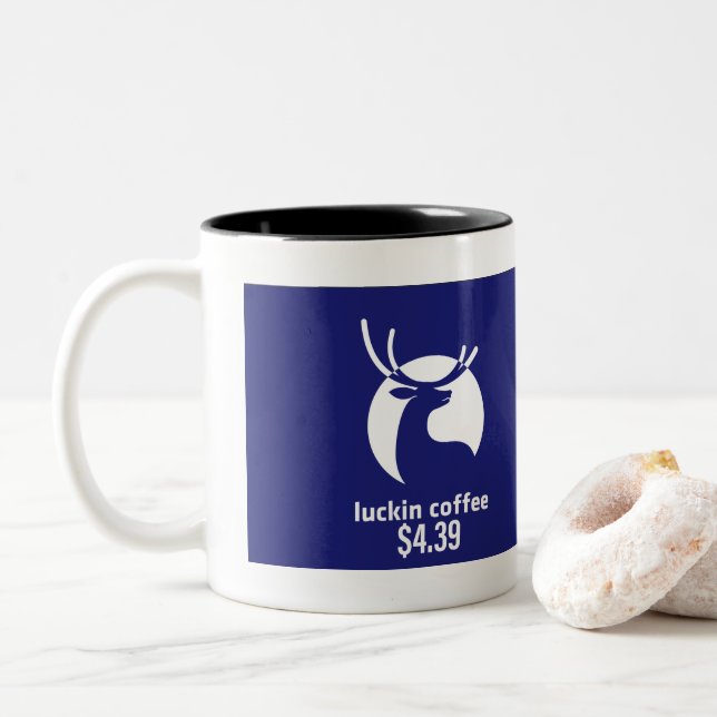 Em Dois Tons Café Luckin US$ 4,39 caneca de café (Com Donut)