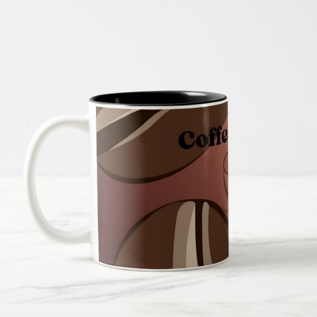 Em Dois Tons caneca de arte abstrata moderna de café  (Esquerda)