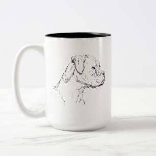 Em Dois Tons Caneca de Cachorro Boxer – Caneca de Café com Cach