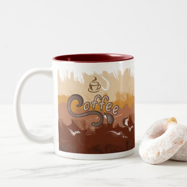 Em Dois Tons Caneca de café (Com Donut)