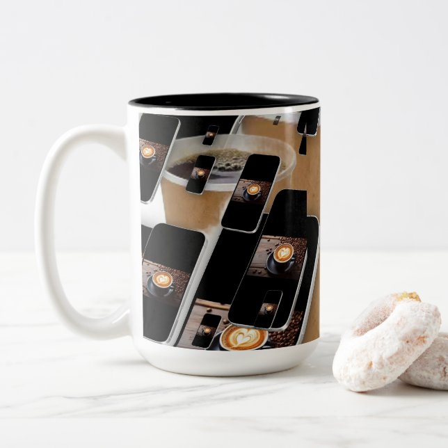 Em Dois Tons Caneca de Café (Com Donut)