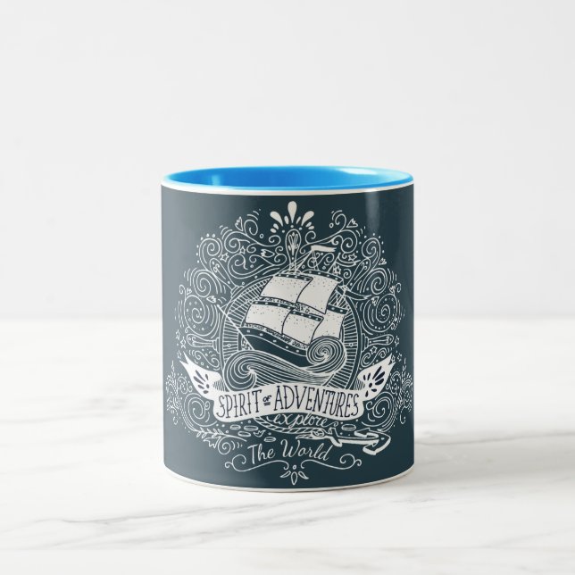 Em Dois Tons Caneca de café a motor náutica (Centro)