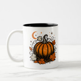 Em Dois Tons Caneca de Café Abóbora Vintage | Outono de Hallowe