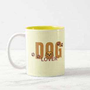 Em Dois Tons Caneca de Café Adorável Amante de Cachorro Espiand