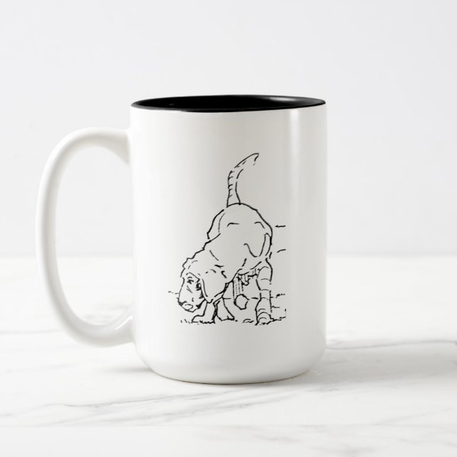 Em Dois Tons Caneca de Café Amante de Cachorro, Ilustração de B (Esquerda)