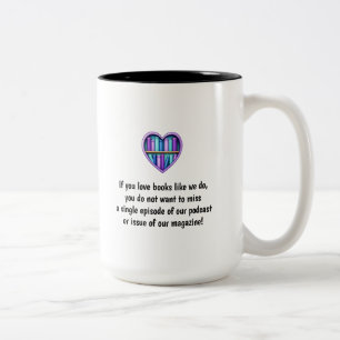 Em Dois Tons Caneca de Café Amante de Livros da Book Banter Pro