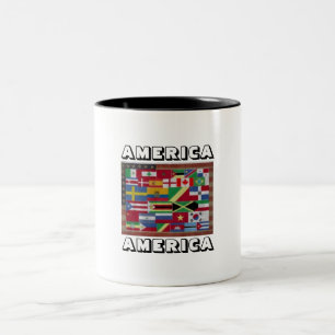 Em Dois Tons Caneca de Café AMÉRICA AMÉRICA