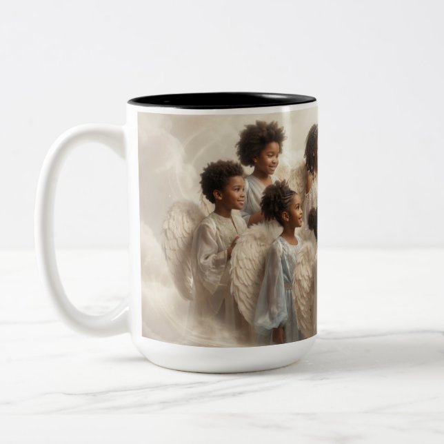 Em Dois Tons Caneca de Café Anjo Negro (Esquerda)