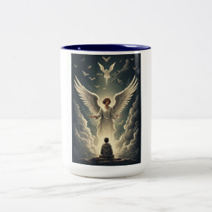 Em Dois Tons Caneca de Café Anjos Celestiais Gloriosos