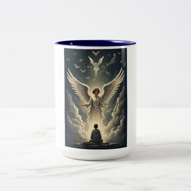 Em Dois Tons Caneca de Café Anjos Celestiais Gloriosos (Centro)