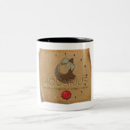Em Dois Tons Caneca de Café - Aquário - Zodíaco