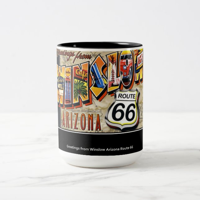 Em Dois Tons Caneca de café Arizona Winslow Presente (Centro)