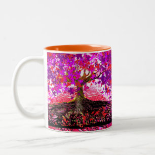 Em Dois Tons Caneca de Café Arte Original - Raízes Profundas