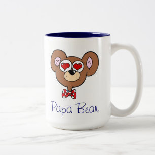 Em Dois Tons Caneca de café azul bonito do urso da papá