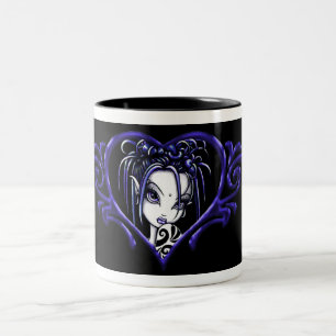 Em Dois Tons Caneca de café azul de "Sophia" da baga
