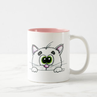Em Dois Tons Caneca de café Bitty do gatinho de Itty