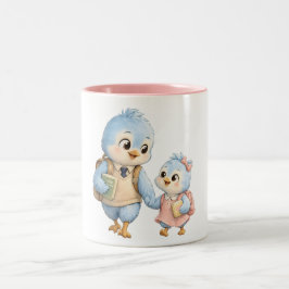 Em Dois Tons Caneca de Café Blue Bird Irmão Irmã