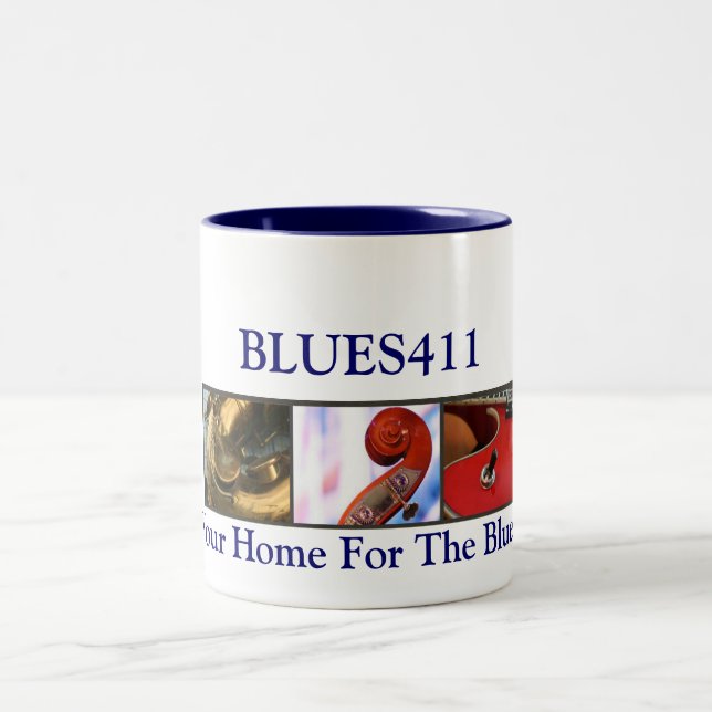 Em Dois Tons Caneca de café BLUES411 (Centro)