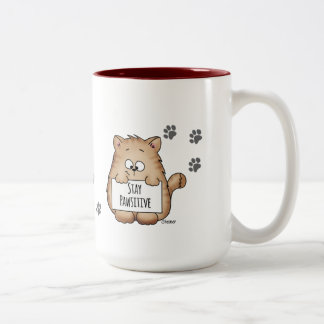 Em Dois Tons Caneca de café bonito com gato - estada Pawsitive!