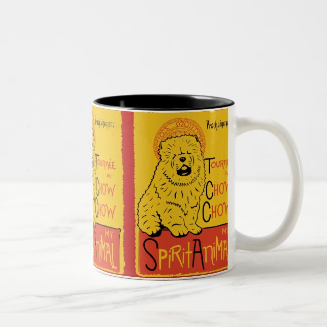 Em Dois Tons Caneca de café bonito do cão da comida de comida (Direita)