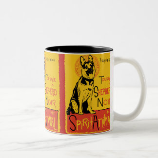 Em Dois Tons Caneca de café bonito do cão do german shepherd