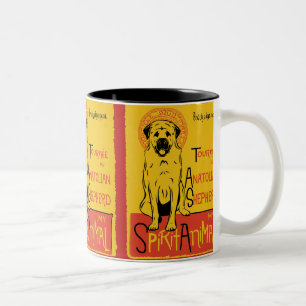 Em Dois Tons Caneca de café bonito do cão do pastor anatólio