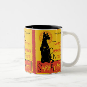 Em Dois Tons Caneca de café bonito do cão do Pinscher do