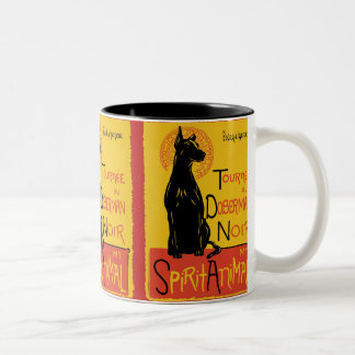 Em Dois Tons Caneca de café bonito do cão do Pinscher do