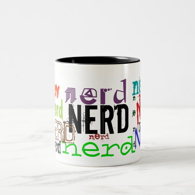 Em Dois Tons Caneca de café bonito & engraçada do "nerd" (Centro)