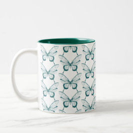 Em Dois Tons Caneca de Café Borboleta