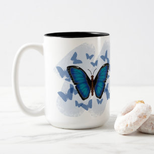 Em Dois Tons Caneca de Café - Borboleta Azul