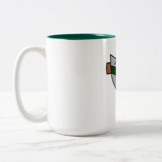 Em Dois Tons Caneca de café branca de 15 oz com interior verde