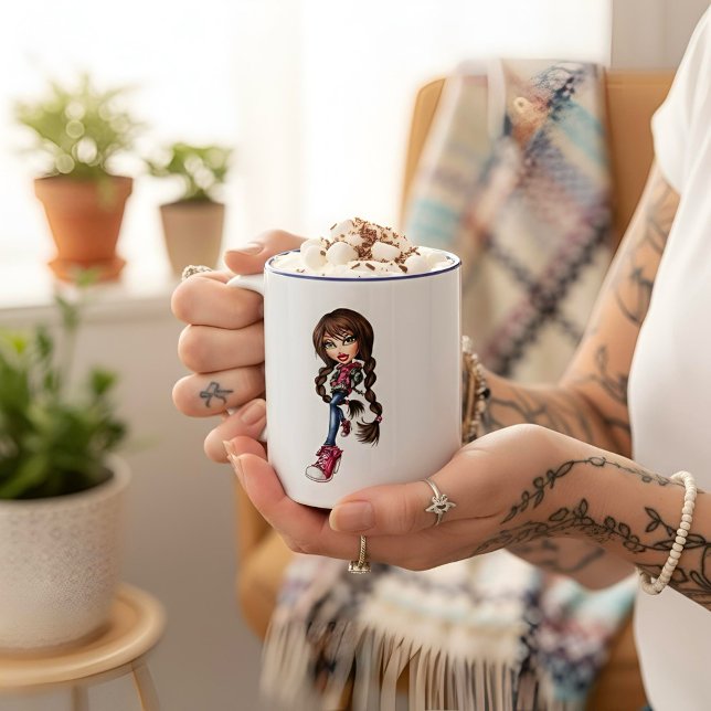 Em Dois Tons Caneca de Café Bratz (Criador carregado)