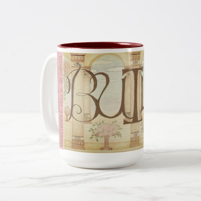 Em Dois Tons Caneca de Café BUILD (Frente Esquerda)